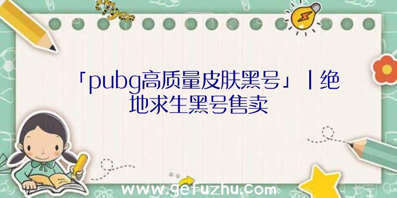 「pubg高质量皮肤黑号」|绝地求生黑号售卖